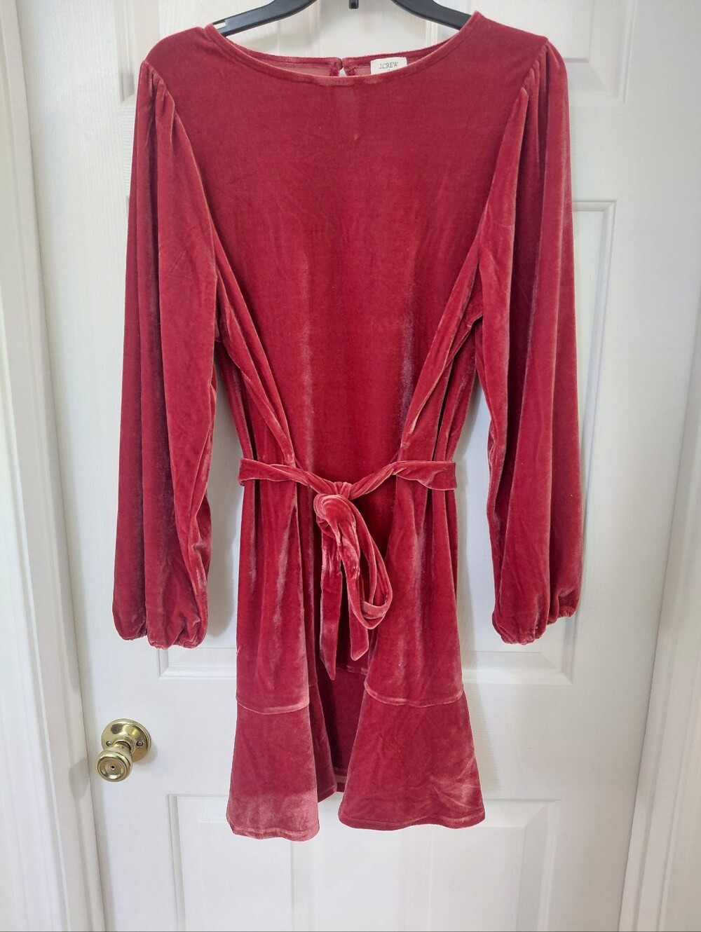 J. Crew Velvet Top in Deep Red
